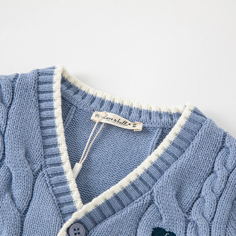 Aidan Blue Cableknit Cardigan