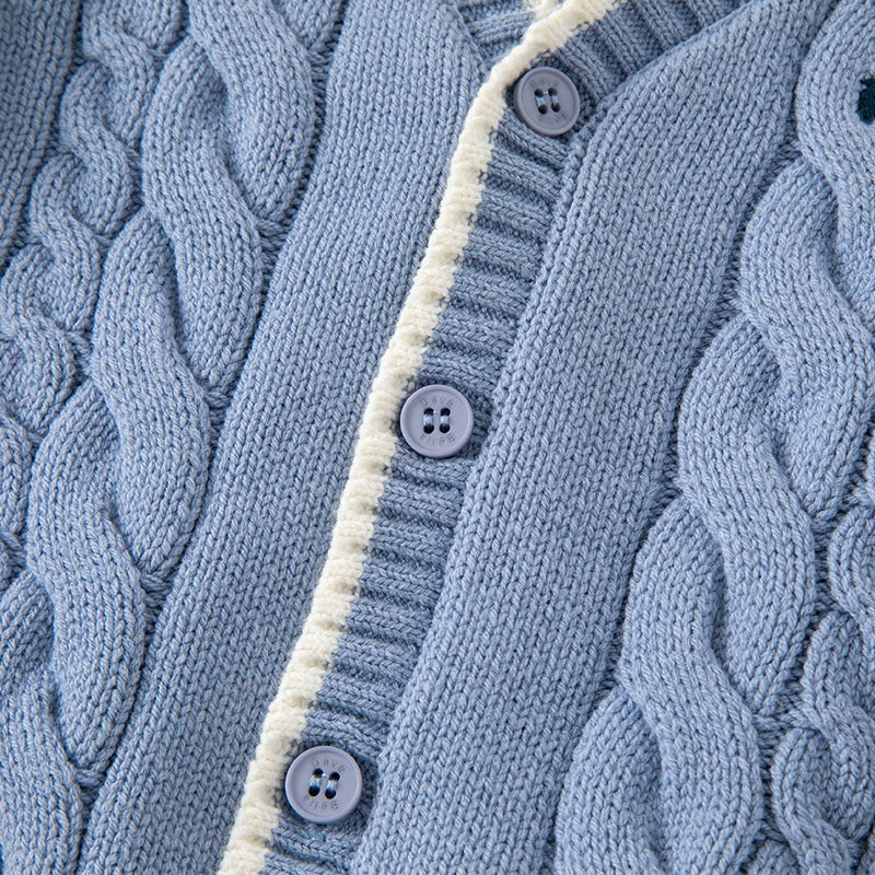 Aidan Blue Cableknit Cardigan