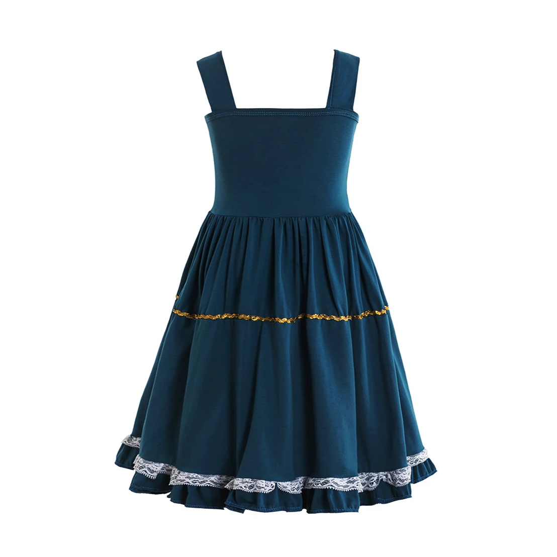 witch in green dress Sage Gingham Ruffle Twirl Dress 4T main image 1