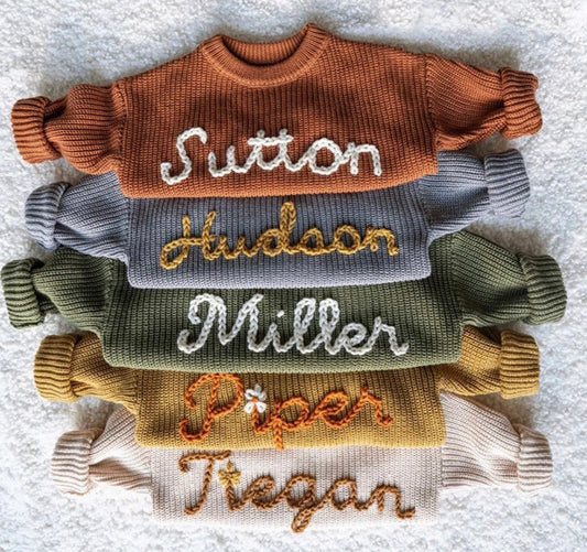 Personalized Cable Knit Crew